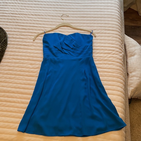 Strapless blue cocktail dress - Picture 2 of 4